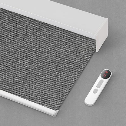 Bringnox Motorized Blinds with Remote,100% Blackout Smart Roller Blinds Compatible with Apple Homekit Google Home and Alexa Via HUB,and Customized (Grain Anthracite-25)