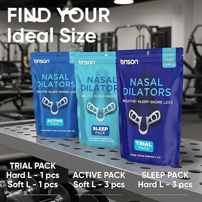 Brison Nasal Dilators for Breathing and Sleeping - 3 Pack Anti Snoring Nose Vents Opener for Better Breathing Sleep ing and Activity Improves Airflow - Hard, Transparent