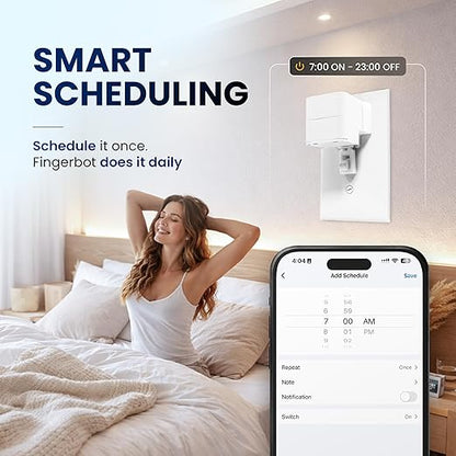 Smart Finger Bot (Gateway Included), Supports Button/Rocker/Toggle Switch, Wireless Bluetooth Control, 2.4GHz Wi-Fi Only, No Wiring Needed, Timer and App Integration, Google/Alexa Compatible