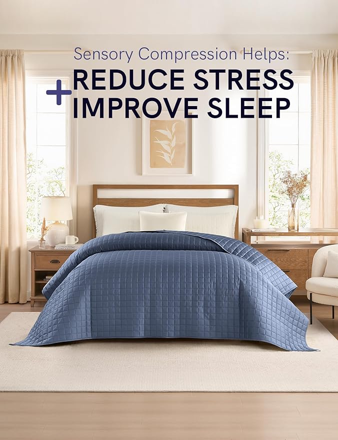 YnM King Size Cooling Weighted Blanket for Adults (88x104 Inches, 30 Pounds, Blue Grey), Perfect for Hot Sleepers with Cooling Rayon/Glass Beads, Heavy Bed Blanket for Couple on Queen or King Bed