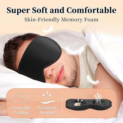 3D Sleep Mask for Men&Women, 2 Pack Contour Eye Masks for Sleep, Side Sleeping Mask for Men&Women, Blackout Eye Mask for Sleeping Eye Mask, Airplane Travel Essentials for Men, Meditation Black & Pink