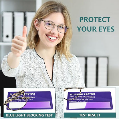 5 Pack Reading Glasses Blue Light Blocking for Women,Computer Readers with Spring Hinge