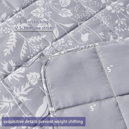 yescool Weighted Blanket for Adults (20 lbs, 48" x 72", Pearl Grey) Cooling Heavy Blanket for Sleeping Perfect for 140-160 lbs, Twin Size Breathable Blanket with Premium Glass Bead, Machine Washable