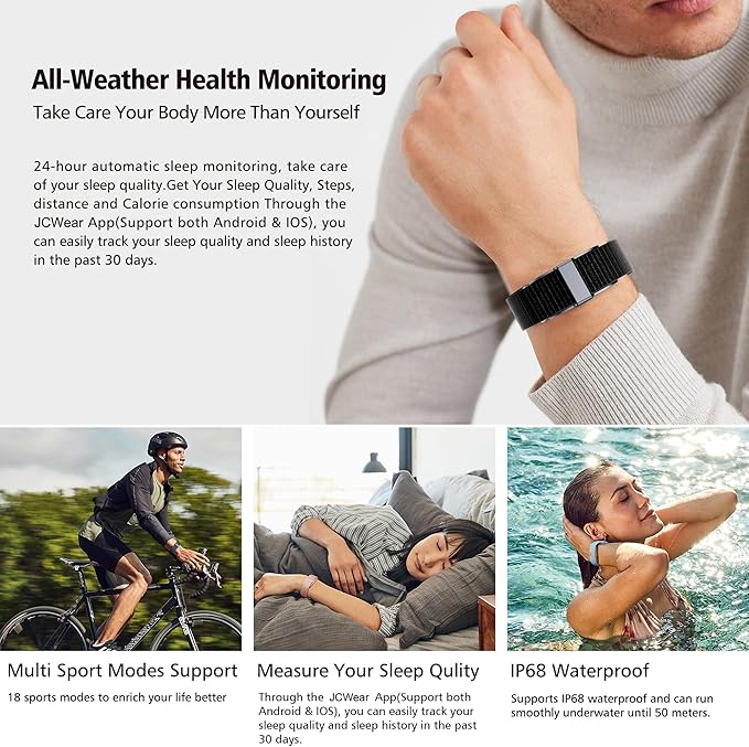 Smart Bracelet Fitness Tracker Health Wristband Heart Rate Monitor Sleep Tracker Step Counter Calories Pedometer Waterproof Wearable Activity Tracker for Men Women, No Subscription Fee