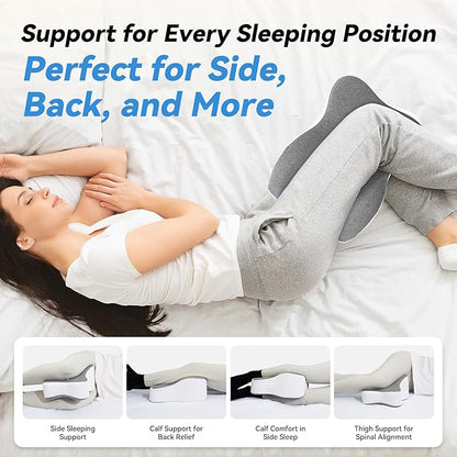 Knee Pillow for Side Sleepers,Leg Pillows for Sciatica,Knees,Hips,Joints Between Legs,Back Pain Relief When Side Sleeping Spine Alignment Support for Knee Surgery Recovery