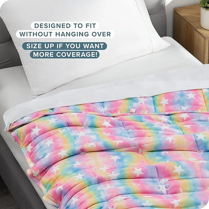 Bare Home Weighted Blanket Twin or Full Size 10lb (40" x 60") - Minky Fleece - Premium Heavy Blanket Nontoxic Glass Beads (Unicorn, 40"x60")