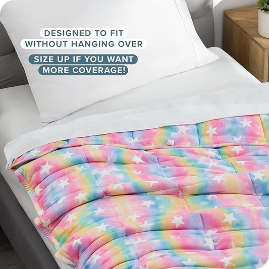 Bare Home Weighted Blanket Twin or Full Size 10lb (40" x 60") - Minky Fleece - Premium Heavy Blanket Nontoxic Glass Beads (Unicorn, 40"x60")