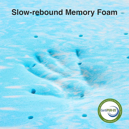 Novilla King Mattress Topper - 3 Inch Cooling Gel Infused Memory Foam Mattress Topper | Slow-Rebound Pressure Relief | Comfort for Sleeper Sofa, RV, Dorm Room