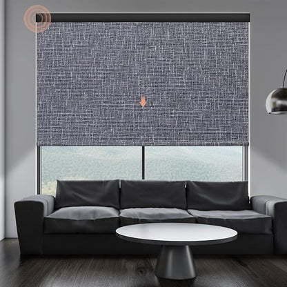 Motorized Blinds Roller Shade with Remote: Canisteo Automatic Smart Blind for Windows 100% Blackout, Electric Blinds Compatible with Alexa/Google Home/Apple Homekit, Customized Size,Noir Charcoal