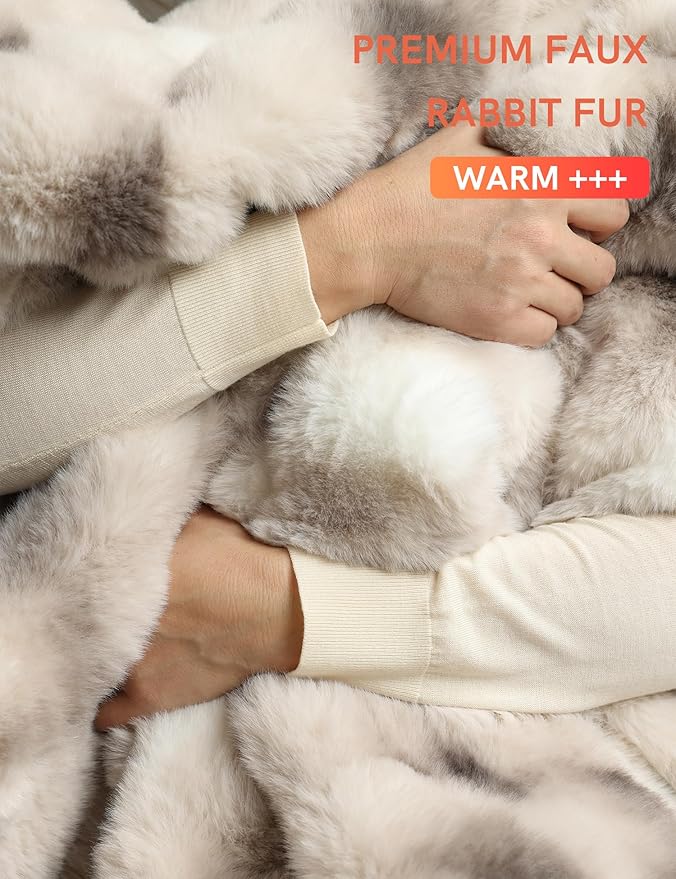 YnM Ultra-Soft Weighted Blanket, Fluffy Bubble Cuddle Heavy Bed Blanket, Plush Faux Fur Big Comforter, Soft & Warm Home Decor Piece (Tie-dye Brown, 90''x90'' 15lbs, Full/Queen)
