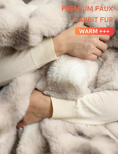 YnM Ultra-Soft Weighted Blanket, Fluffy Bubble Cuddle Heavy Bed Blanket, Plush Faux Fur Big Comforter, Soft & Warm Home Decor Piece (Tie-dye Brown, 90''x90'' 15lbs, Full/Queen)