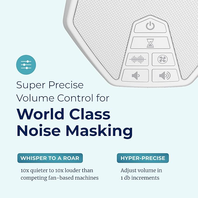 Adaptive Sound Technologies LectroFan EVO White Noise Machine - Compact Sleep Sound Machine for Bedroom, Travel, Study & More - 22 Non-Looping Fan, Ocean Noise Variations - White