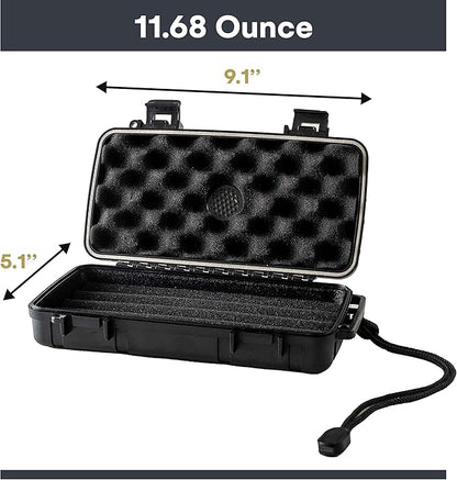 Pardo Cigar Travel Humidor Cigar Box - Airtight, Waterproof, Portable Humidor Case with Built-in Humidifier Disc, Durable Storage for up to 5 Cigars - Compact Cigars Travel Case