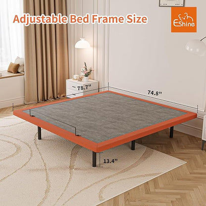 ESHINE King Adjustable Bed Frame with Mattress - 10 Inch Gel Memory Foam Mattress, Bluetooth APP Control, Wireless Remote, Zero Gravity, Anti Snore, Head and Foot Incline, 2000 Series