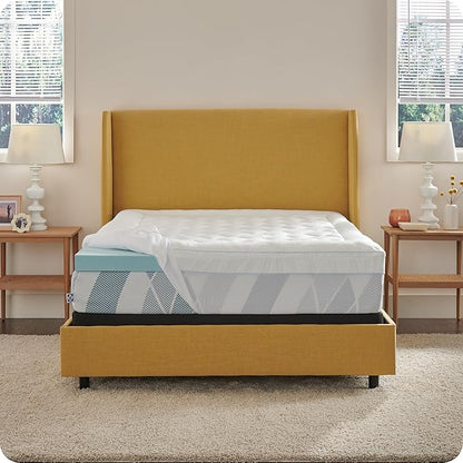 Sealy Dreamlife 3” Gel Memory Foam Twin XL Mattress Topper with 1” Quilted Cooling Cover, SealyComfort Gel Foam, SealyCool Poly Blend Cover
