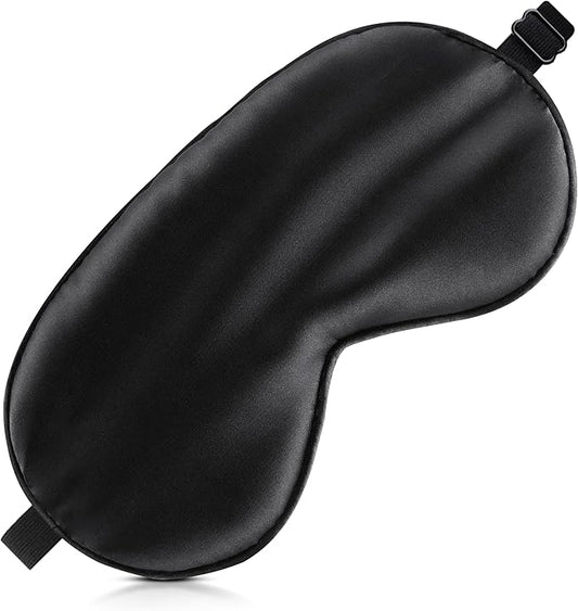 Sleep Mask Silk Eye Mask for Men Sleeping Mask, Adjustable Elastic Strap for Night Shading Sleep Mask, Soft and Comfortable for Both Men and Women(Black)