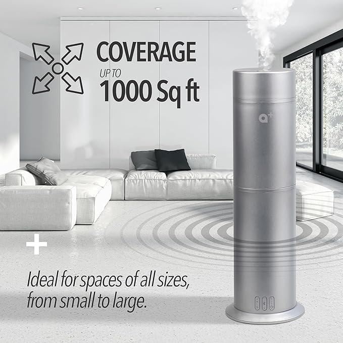 AROMAR Smart Waterless Oil Diffuser - Cold-Air Essential Scent Machine, App-Controlled, Covers 1000 Sq.Ft - Includes 'New York' Scent - Perfect for Home, Office, & Business use - Silver