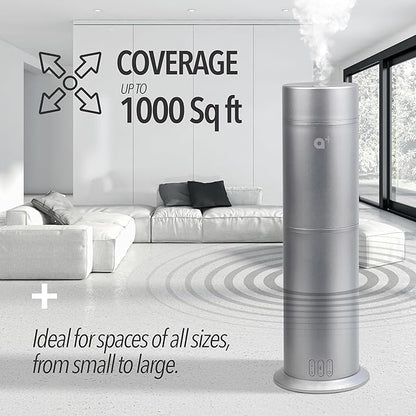 AROMAR Smart Waterless Oil Diffuser - Cold-Air Essential Scent Machine, App-Controlled, Covers 1000 Sq.Ft - Includes 'New York' Scent - Perfect for Home, Office, & Business use - Silver