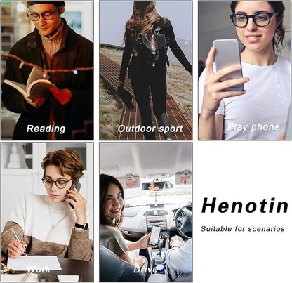Henotin 4 Pack Ladies Reading Glasses Blue Light Blocking Spring Hinge Readers Anti Eyestrain Computer Eyeglasses (Mix Color, 1.75)