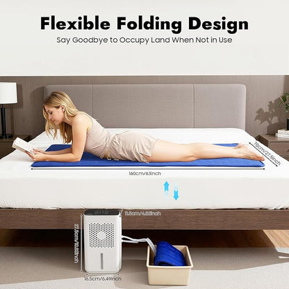 Bed Cooling System, 4.5L Water Cooling Mattress Pad Water 63'' x 27.5'' Water Cool-ing System with LCD&Timer for Hot Sleepers Night Sweats