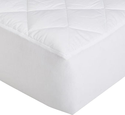 Amazon Basics Hypoallergenic Breathable Quilted Mattress Topper Pad, 18 Inches Deep, Twin XL, White