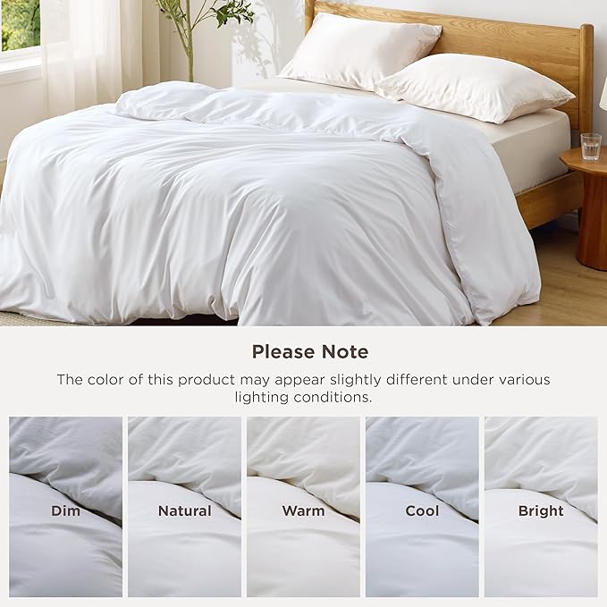 Bedsure Duvet Cover Oversized King Size - Only Includes 1 Duvet Cover (120"x98"), Hotel Luxury Soft Double Brushed All Season Bedding for Kids & Adults, Zipper Closure, NO Comforter, White