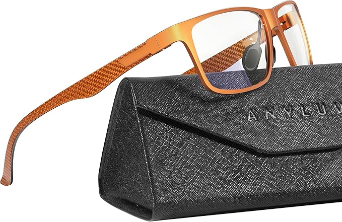 ANYLUV Blue Light Blocking Glasses Men Computer Gaming Glasses Lightweight Al-Mg Metal Anti Eyestrain Eye Protection