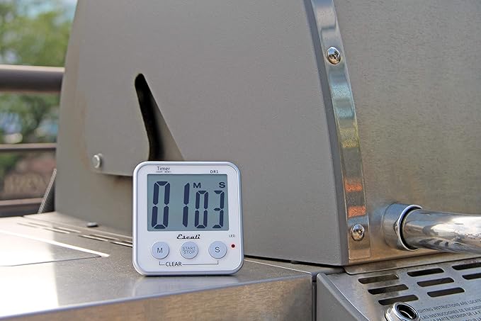 Escali Extra Large Display Digital Kitchen Timer with Clock Mode, Recall Timer Magnetic Back