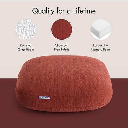 Quiet Mind Weighted Pillow for Adults 9 Lbs - Get Better Sleep - Sustainably Made and Chemical Free - Machine Washable (Medium, Chili Oil)