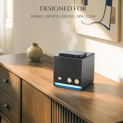 Smart Aroma Waterless Essential Oil Diffuser, Cold Air Tech Scent Air Machine for 2000 Sq Ft, 200ml Hotel Collection Diffuser for Home & Office (Black Titanium, Two Scents)