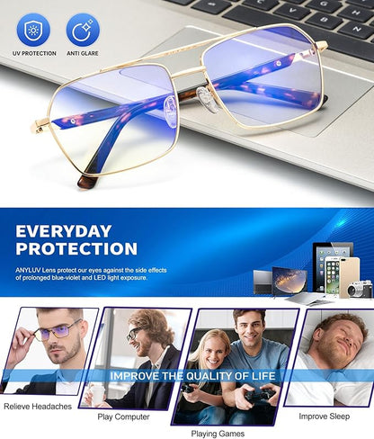 ANYLUV Blue Light Glasses Men/Women, Blue Light Blocking Glasses, Computer Screen Blocker Eyes Protection Glasses