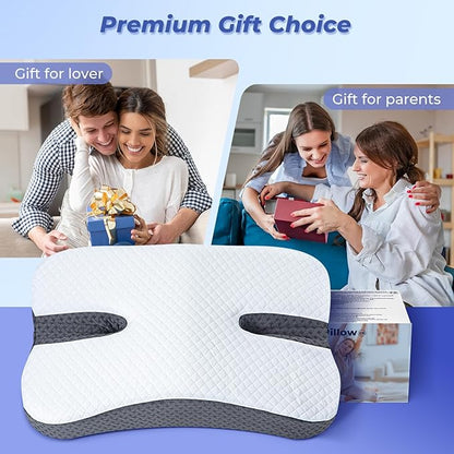 Anti-Snore Pillow for Side Sleepers, Snoring Pillows for Men & Women, Memory Foam Pillow for Snoring Relief, Multifunctional Ergonomic Design for Side Sleeper - Dark Grey