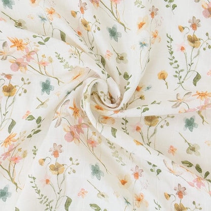 LifeTree Baby Swaddle Blankets, Muslin Swaddle Blankets Boys Girls Swaddling Wrap Receiving Blanket for Newborn, 70% Viscose Bamboo and 30% Cotton, Large 47" x 47", WildFloral Pattern