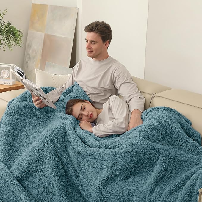 Queen Heated Blanket with 2 Controllers, 84"x 90" Large Electric Blanket, 5 Heat Settings, 10H Auto Shut Off, Machine Washable, Slate Blue