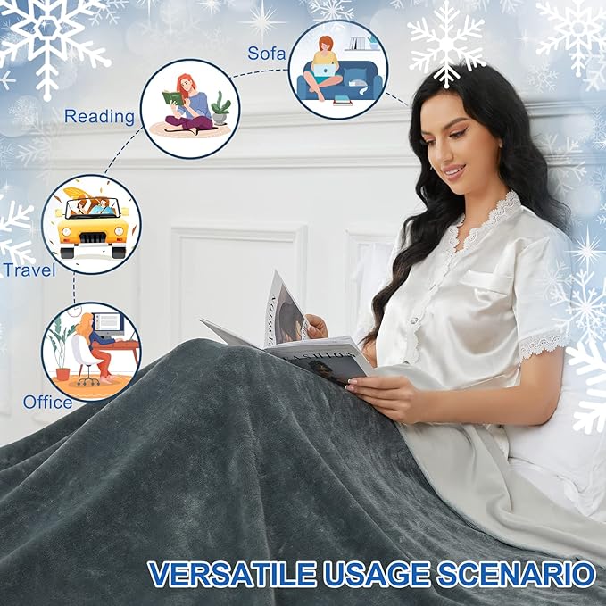 Cooling Blankets for Hot Sleepers - Double-Sided Soft Bed Throw Summer Blankets, Q-Max>0.4 Technology Fabric, Breathable Cold Bed Blanket for Night Sweats Sofa Home Office - 59"x79", Gray