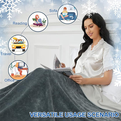 Cooling Blankets for Hot Sleepers - Double-Sided Soft Bed Throw Summer Blankets, Q-Max>0.4 Technology Fabric, Breathable Cold Bed Blanket for Night Sweats Sofa Home Office - 59"x79", Gray