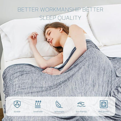 Degrees of Comfort Cooling Blanket - Q-Max >0.4 Double Sided Summer Cold Blanket for Hot Sleepers & Night Sweats, Breathable Cooling Blanket Keep Cool for Adults Kids 60"x90",Grey