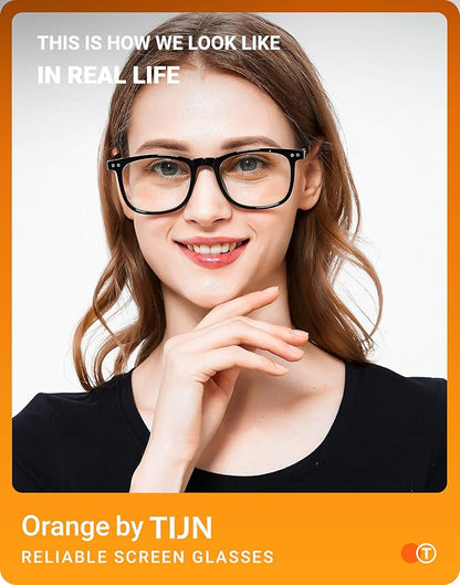 TIJN Sleep Glasses for 99% Blue Green Light Blocking Red Lens for Computer Gaming Screen Fatigue UV Protection