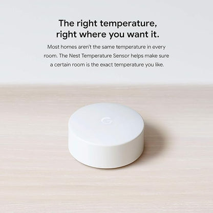 Google Nest Temperature Sensor- That Works with Nest Learning Thermostat and Nest Thermostat E - Smart Home, White