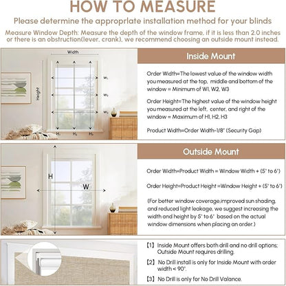 Kincmo No Drill Motorized Blinds with Remote, 100% Blackout Roller Shades for Windows, Custom Electric Blinds Compatible with Alexa, Apple Homekit, Google Home (100% Blackout Linen Caramel)