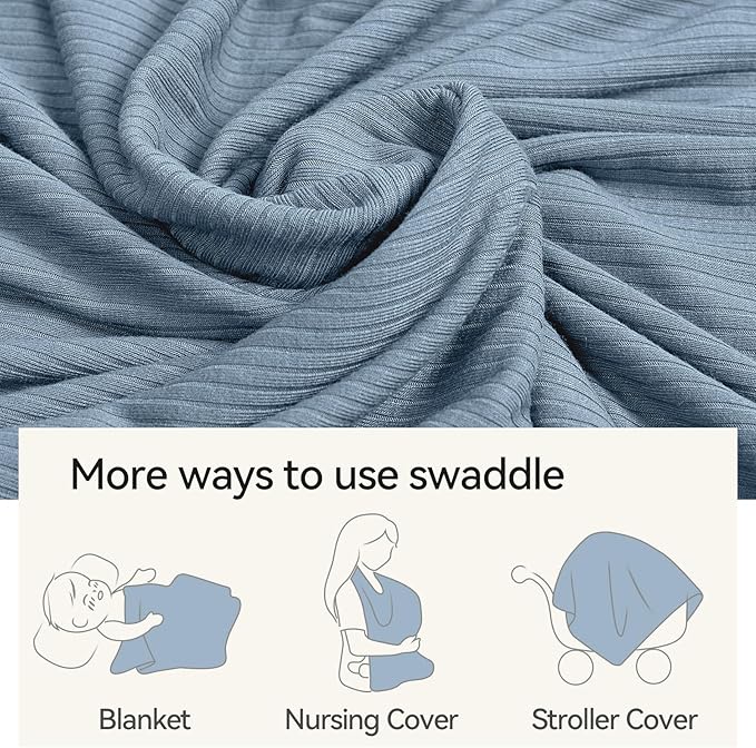 Ultra-Soft Rayon Made from Bamboo Baby Blanket - 30x40 Inches Double-Layer Swaddle Blanket, Breathable & Hypoallergenic, Lightweight Nursing Cover, Stroller Blanket for Infants & Toddlers