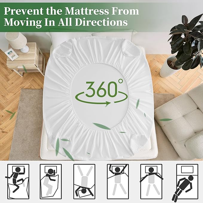 Premium Waterproof Queen Mattress Protector NH Cooling Soft Bed Mattress Cover 5D Tech Breathable 8-21" Deep Pocket Vinyl-Free Noiseless Anti Slip and Wear-Resistant(3-in-1,Queen)