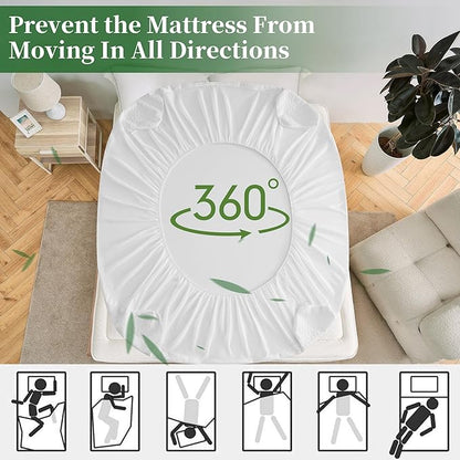 Premium Waterproof Queen Mattress Protector NH Cooling Soft Bed Mattress Cover 5D Tech Breathable 8-21" Deep Pocket Vinyl-Free Noiseless Anti Slip and Wear-Resistant(3-in-1,Queen)