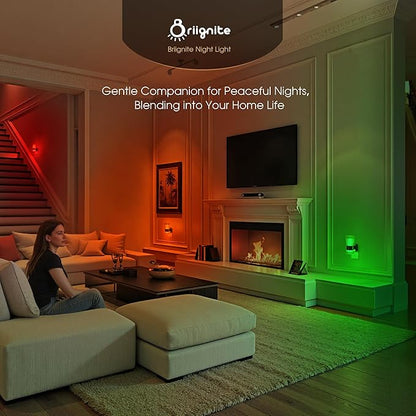 Night Light, Night Lights Plug into Wall, RGB Color LED NightLight with Dusk to Dawn Sensor, 180° Rotating Night Lights, Adjustable Brightness, Wall Sconce Style Design for Bedroom Hallway, 2 Pack