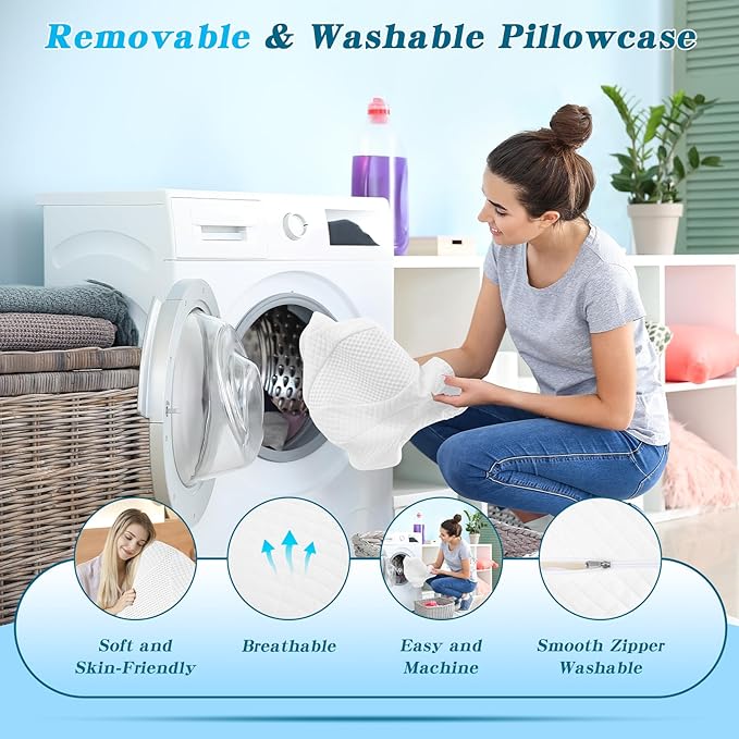 Side Sleeper Pillow with Arm Hole, Shoulder Relief System, Arm Pillow for Neck and Shoulder Pain, Premium Memory Foam, Suitable for Side, Back and Stomach Sleepers - White