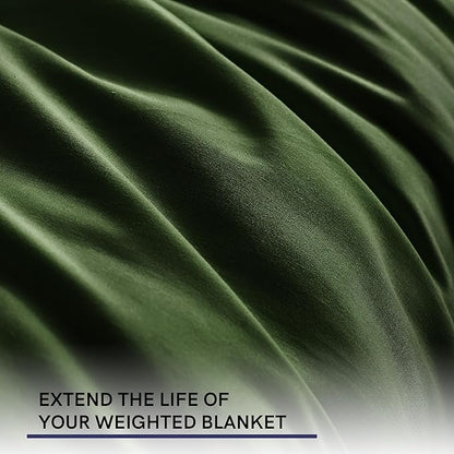 YnM Cotton Duvet Cover for Weighted Blankets (88''x104'') - Amy Green Print