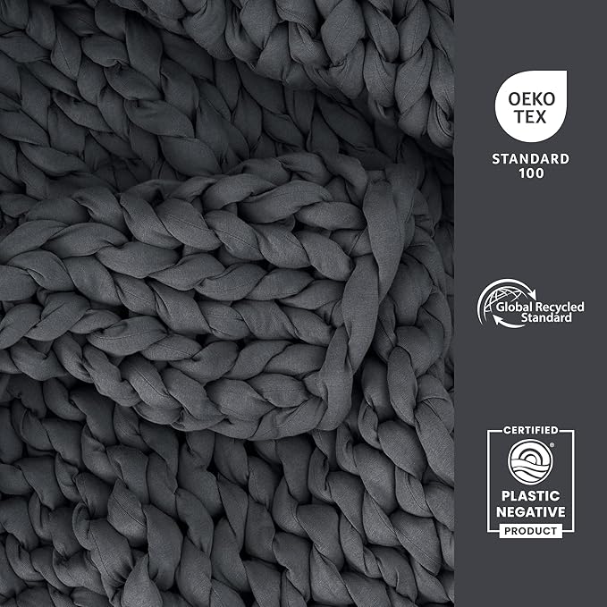 Bearaby Heavy Weight Weighted Ocean Polyfill Hugger Blanket (Asteroid Grey, 25 lbs.)