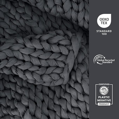 Bearaby Heavy Weight Weighted Ocean Polyfill Hugger Blanket (Asteroid Grey, 25 lbs.)