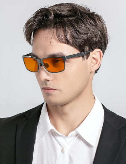 ANYLUV Blue Light Blocking Glasses Men Computer Gaming Glasses Lightweight Al-Mg Metal Anti Eyestrain Eye Protection