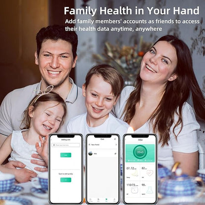 Smart Ring for Women & Men, Health Tracker Ring with Heart Rate, Blood Oxygen,Blood Pressure, IP68 Waterproof Fitness Ring, Sleep Tracker for iPhone and Android, No APP Fee (Silver, 6.5#)